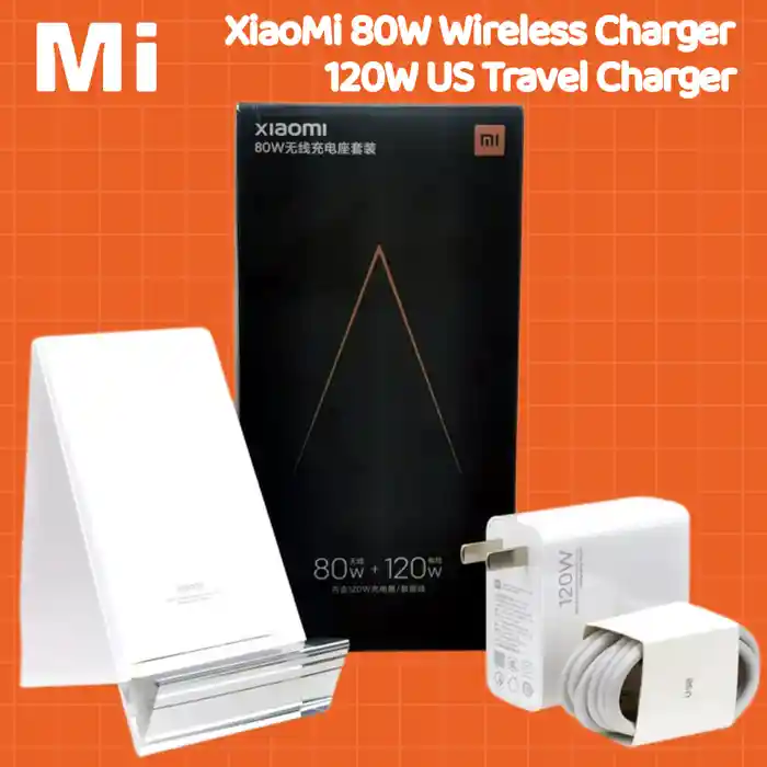 Xiaomi 80W MAX Wireless Charger Stand Set Smart Vertical Charging Base With 120W Charger Cable Fast Charge For Xiaomi/iPhone
